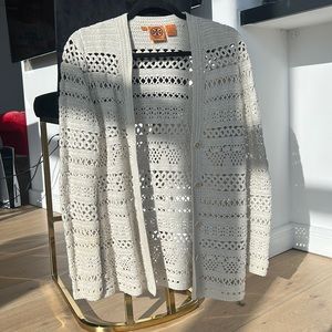 Tory Burch crochet cream sweater